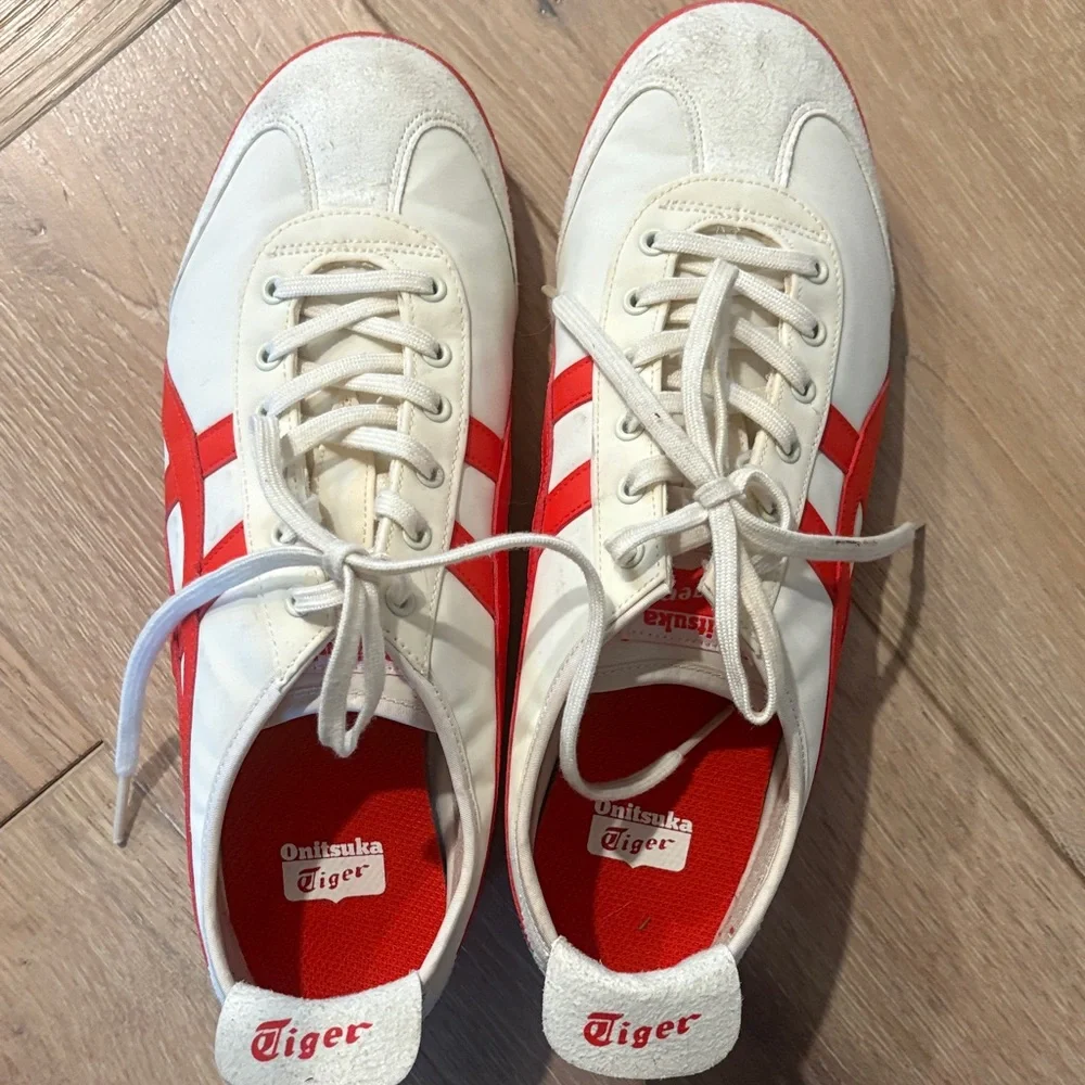Onitsuka Tiger Mexico 66 Cream and Red Sneakers - Picture 1 of 3